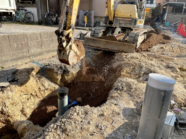 住宅建設時の水道管工事